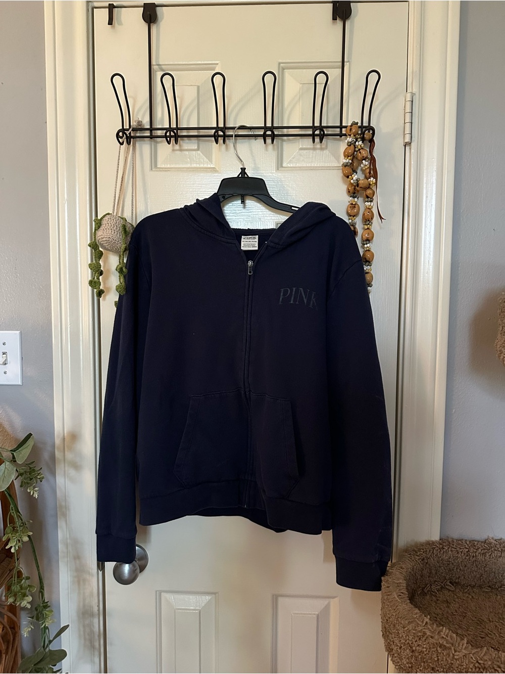 PINK Victoria's Secret Navy Full-Zip Hoodie